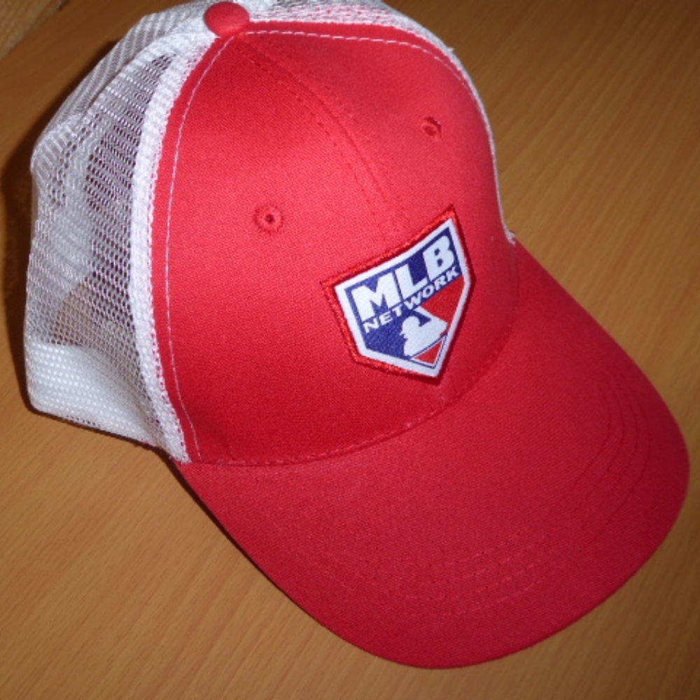 MLB Network Mesh Anaheim Angels Baseball Mesh Snap Back Adjustable Hat NEW
